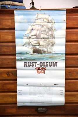 Vintage 1970 Rust-oleum spray paint Can Advertising Calendar Sailboat ship - Image 1 of 4
