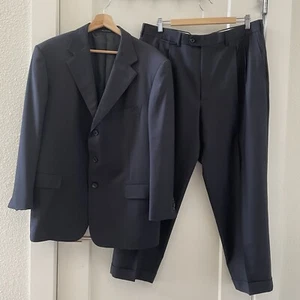 Ermenegildo Zegna Suit Set Men's Black Wool 2 Pc Fir All Seasons Size 54C / 44S - Picture 1 of 12