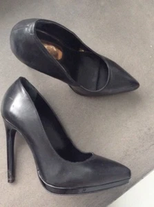 Genuine Leather black Stilettos Size 6 / Eu 37 by TOPSHOP In Excellent Condition - Picture 1 of 6