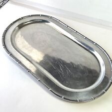 Vintage WILTON Columbia PA USA Long Oval Pewter Silver Platter Serving Tray 18”