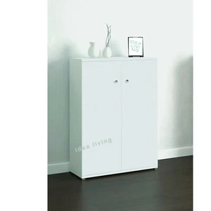 Mobile multiuso basso 2 ante bianco armadietto salvaspazio in kit made in Italy - Foto 1 di 10