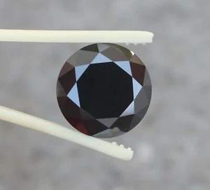 Solitario solitario de diamantes negros naturales de 8,87 quilates certificado IGL excelente corte para anillo - Imagen 1 de 13