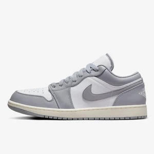 New Nike Jordan 1 Low Stealth and White Shoes - Sail/ Grey (553558-053) - Picture 1 of 8