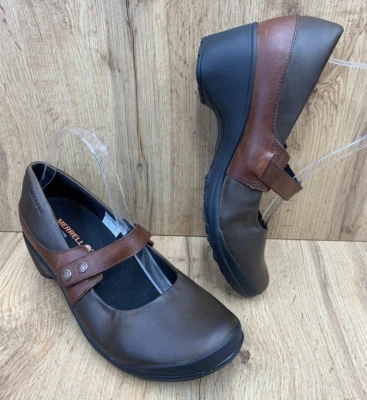 Sapatos femininos Merrell Veranda Emme tamanco couro Mary Janes salto bomba J69042 8.5 - Imagem 1 de 4