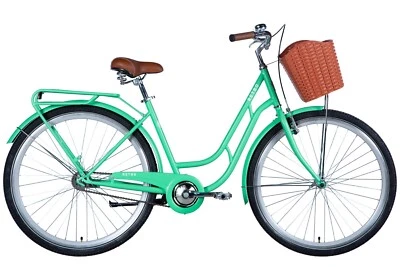 Fahrrad City Damen 28" Korb Stadt Retro Tiefeinstieg Gepäckträger Grün RH48cm - Bild 1 von 3