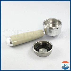 ARIETE Portafiltro Beige 2 Tazze + Adattatore Cialda Originale Caffè Retrò 1389 - Foto 1 di 2