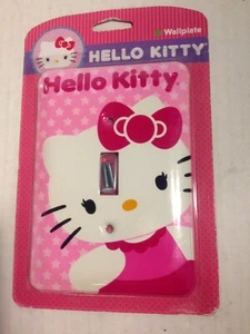 Hello Kitty Single Toggle Light Wallplate Pink & White Painted Metal Cover - Picture 1 of 2