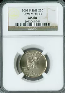 2008 P NEW MEXICO QUARTER NGC MS68 SMS 2ND FINEST GRADE . - Picture 1 of 4