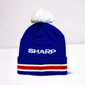 Manchester United 1985 kit de distancia ""SHARP"" sombrero bobble - Imagen 1 de 1