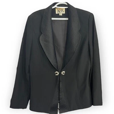 Chaqueta Blazer Stella Louise KB Para Mujer Talla 14 Negra Brillante Oscura Academia De Colección Foto 1 de 4