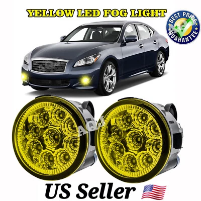 Pair of Bumper Yellow LED Fog Light Driving Lamps For INFINITI EX37 2013 Foto 1 de 4