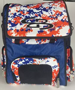 Boombah Baseball Softball Tasche Superpack Rucksack Camouflage blau und orange Schlägertasche XL - Bild 1 von 9