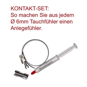 Alu-Prisma für Temperaturfühler Ø6mm mit Wärmeleitpaste und Spannband - Bild 1 von 2
