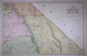 1892 MARIPOSA - FRESNO - MONA - INYO Counties, CALIFORNIA Map (14x22) -#P194 - Picture 1 of 4