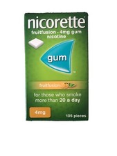 nicorette fruitfusion 4mg Gum. 105 Pieces. Expiry 09/21