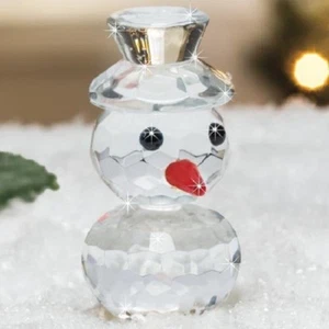 FIGURINA PUPAZZO DI NEVE CRISTALLO SFACCETTATO NUOVA IN SCATOLA grande vendita DELUXE - Foto 1 di 1