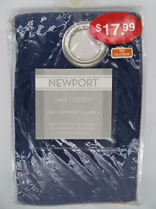 1 Newport 58 X 14 Navy Blue Grommet Valance 100% Cotton - Picture 1 of 7