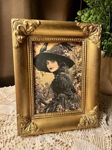 Victorian Witch Romantic Gold Frame, Framed Print #5 - Picture 1 of 6