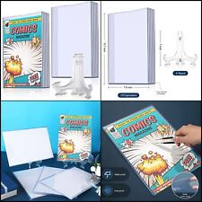 Book Display Case Set Sleeves and Clear Plastic Easels Magazine Protectors 10 Pc