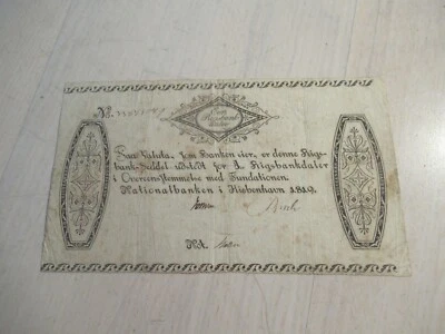 1 Rigsbankdaler 1819 Copenhagen Denmark Banknote - Image 1 of 3