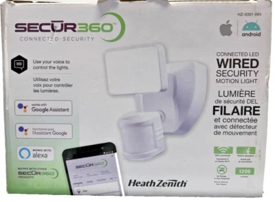 NEW Heath  HZ-9301-WH Secur360 Connected Security Voice & Motion Activated EBR - Image 1 of 3