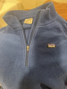 Patagonia Giacca Ragazzo XX Large 16/18 Blu Navy Pullover 1/4 Zip - Foto 1 di 5