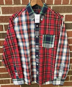 Nuovo con etichette J. CAMICIA A QUADRETTI UOMO GIROCOLLO FLEX LASHED SLIM UNTUCKED ROSSA VERDE M - Foto 1 di 4