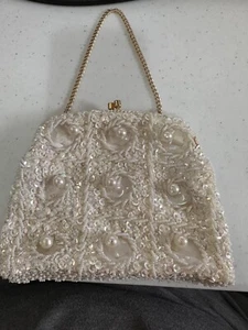 Vintage Purse Handmade for ATLEIGH Beaded & Sequined Handbag Hong Kong STAIN? - Picture 1 of 12