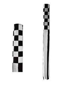 Schwarz und weiß karierte Flagge Nylon 5' Windsack - Bild 1 von 6