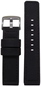 24 mm Panatime Negro Impermeable Reloj Balístico PU Banda con Costuras Negras 120/80 - Imagen 1 de 1