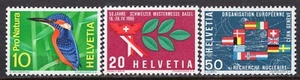 2337 - Switzerland 1966 - Nature Protection - Basel Fair - Flags - MNH Set - Picture 1 of 2
