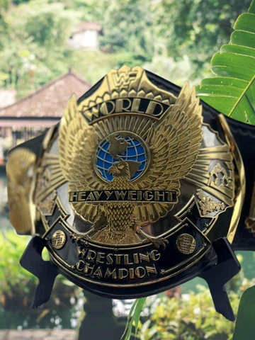 Winged Eagle Championship Wrestling Title Belt adult size 2 MM Brass Cover