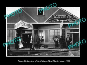 OLD 8x6 HISTORIC PHOTO OF NOMA ALASKA THE CHICAGO MEAT MARKET STORE c1900 - Bild 1 von 1