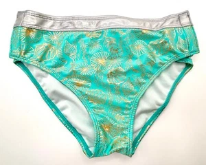 Little Mermaid Adaptive Swim Bottom Girl L Blue Silver Teal Ariel UPF 50+ Disney - Picture 1 of 11