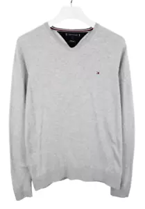 Tommy Hilfiger Cotton Silk Pullover Herren Groß V-Ausschnitt Mischung Eng Strick - Bild 1 von 11