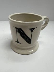 Anthropologie Tazza da tè caffè barbiere tazza da barba monogramma "N" usata in ottime condizioni - Foto 1 di 6