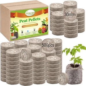 500 pcs Compressed Seed Starter Pods - 30mm Peat Pellets for Quick Germination - Picture 1 of 10