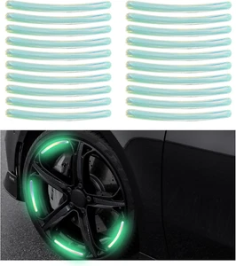 20PCS Reflective Car Wheel Decorative Stripe Stickers, Anti-Scratch Night Safety - Picture 1 of 12