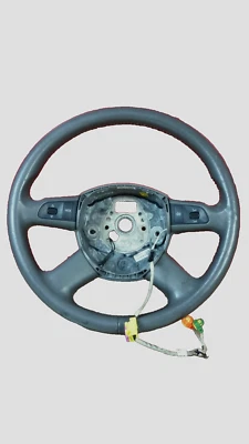 2005 - 2008 奥迪 A6 C6 方向盘 4 辐条皮革加热灰色原始设备制造商 — 第 1/4 张图片