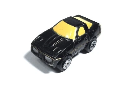 Micro Machines Galoob 1987 '80s Chevrolet Corvette Car Black Tan Windows - Image 1 of 4