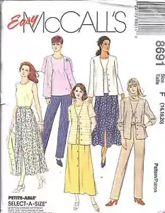 8691 UNCUT Vintage McCalls Schnittmuster Top Pull On Hose Rock Jacke FF OOP - Bild 1 von 2