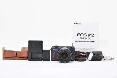 Canon EOS M2 Digital Camera Body Bay Blue w/18-55mm Lens  /90EX SPEEDLITE [Exc+] - Image 1 of 4