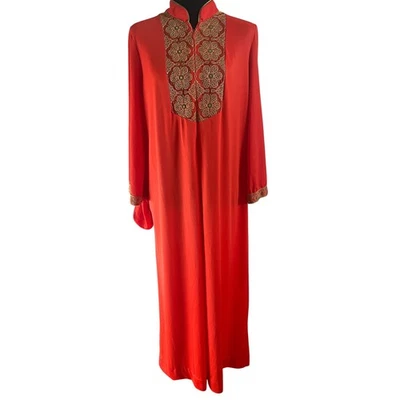 Vintage Gossard Artemis Kaftan Lounge wear Bright embroidered Medium 70s - Image 1 of 4