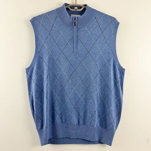 Peter Millar 1/4 Zip Pullover Weste Herren XL Seide Kaschmir Golfpullover - Bild 1 von 6