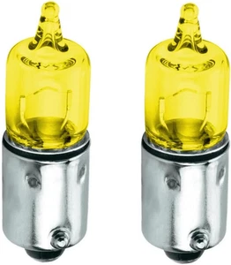 2X Lampadina 12V 10W BA9S Giallo Lampara Faro Angel Eyes Luce Auto Moto - Foto 1 di 12