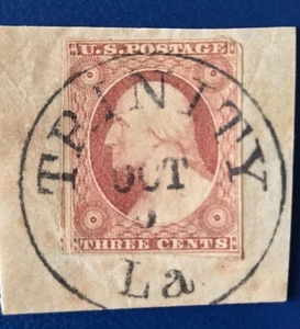 LOUISIANA - TRINITY - CLEAR STRIKE of RARE DPO Ties # 11A to Cover Piece!! - Bild 1 von 1