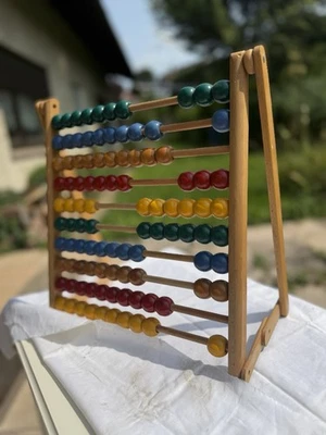 Großer Schule Abakus Holz Rechenschieber (006) - Bild 1 von 4