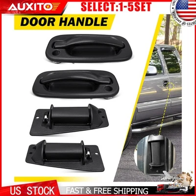 Kit de manijas de puerta exterior negras para Chevrolet Silverado GMC Sierra 1500 99-06 4-20X Foto 1 de 4