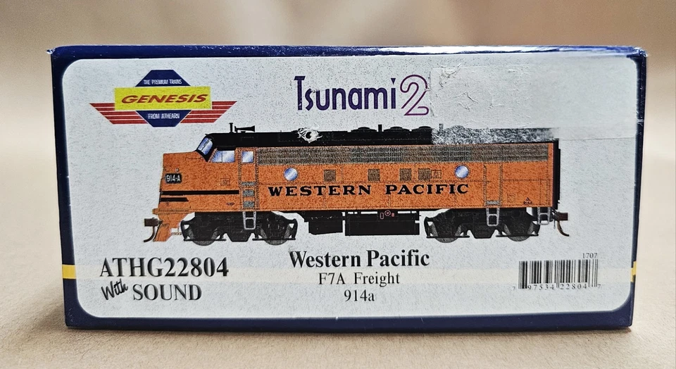 Athearn G22804 HO Western Pacific F7A Diesel Locomotive w/DCC & Sound #914a - Image 1 of 4