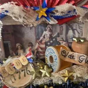 Primitive Betsy Ross patriotic, tray, Desk, primitive decor - Picture 1 of 8